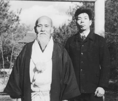 Morihei Ueshiba and Morihiro Saito